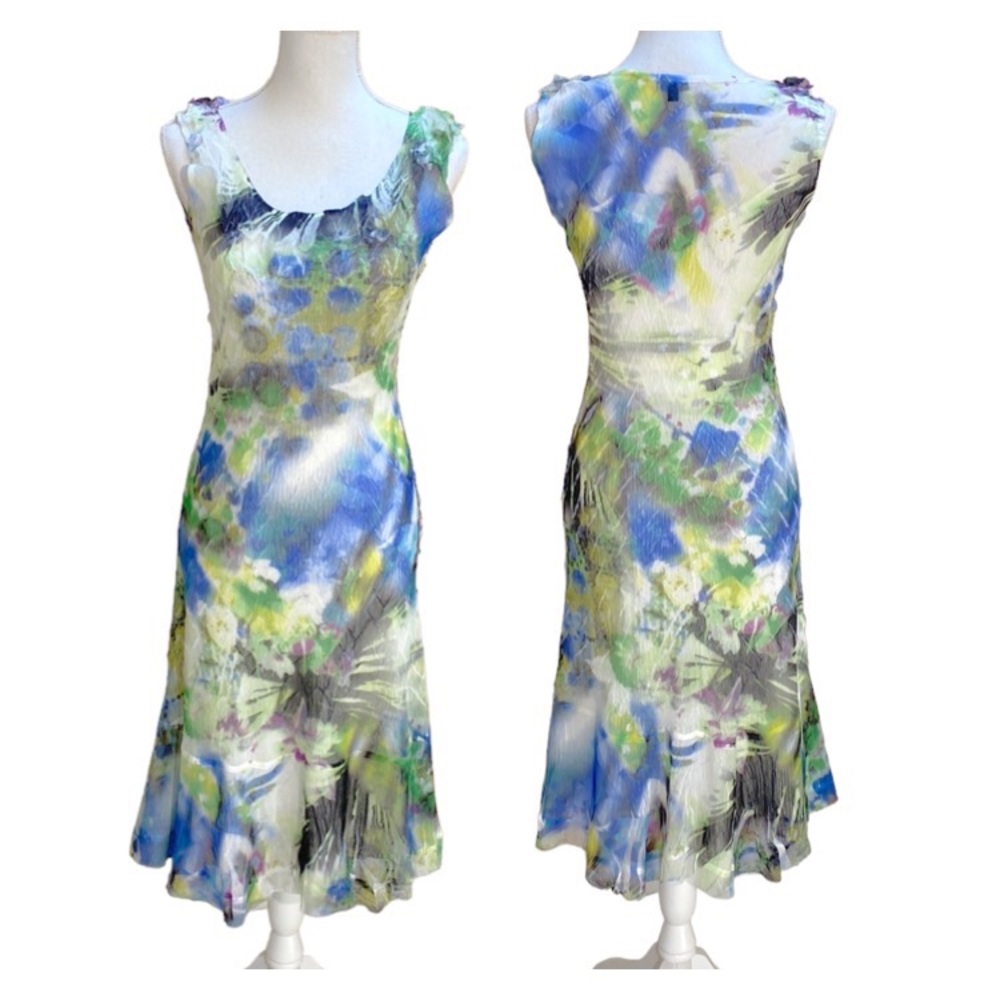 Komarov Sleeveless Crinkle Cut A-Line  Dress Size Medium